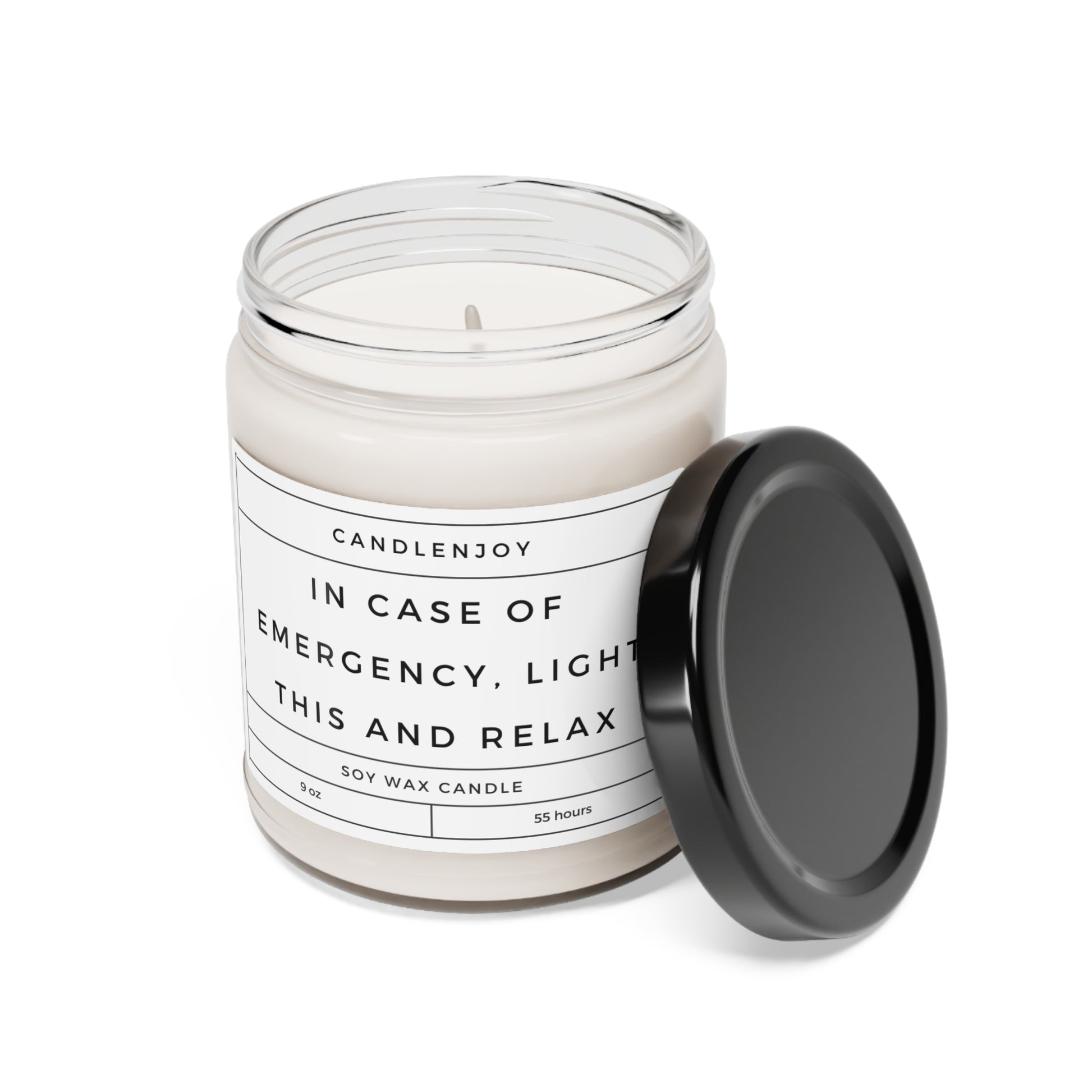 In Case of Emergency, Light This and Relax Scented Soy 9oz Candle