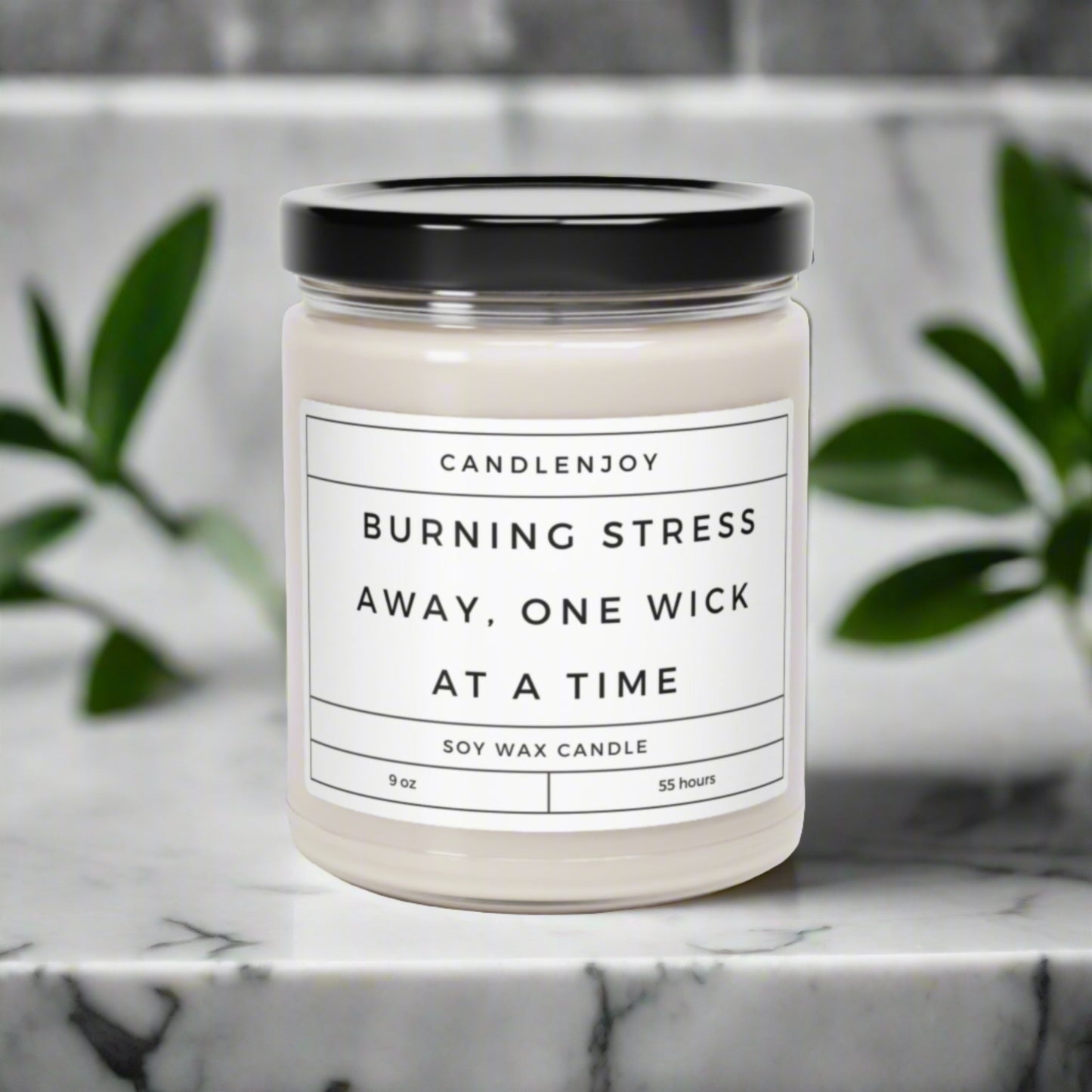 Burning Stress Away, One Wick At a Time Scented Soy 9oz Candle