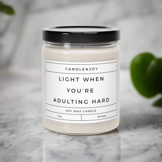 Light When You Are Adulting Hard Scented Soy 9oz Candle